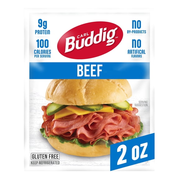 Carl Buddig Gluten Free Beef Lunchmeat, Plastic Pouch, 2 oz, Refrigerated