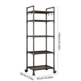 thumbnail image 3 of Kitchen Trolley Storage Rack 54 Inch, Multi Layer Plastic Floor Standing, 360 Degree Silent Wheel Movable, Waterproof Bathroom Laundry Office, Easy Assembly Compact Space Saver, 3 of 6