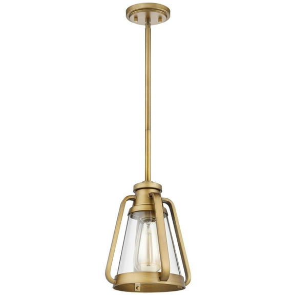 60/7561-Nuvo Lighting-Everett - 1 Light Mini-Pendant In Maritime Vintage Style-9 Inches Tall and 7.13 Inches Wide-Natural Brass Finish
