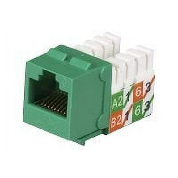 GREEN UNSHIELDED CAT6 KEYSTONE JACK 110 PUNCHDOWN TAA