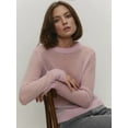 thumbnail image 4 of Women'S Basic Crewneck Sweater Long Sleeve Round Neck Pullover Pink S, 4 of 8