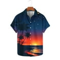 thumbnail image 5 of cocolona Hawaiian Shirt for Men, Turndown Collar Button Short Sleeve Shirts Summer Casual Vacation Beach Tops Blouses Blue XL, 5 of 5