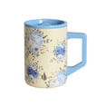 thumbnail image 3 of Elemental Summit Insulated Coffee Mug with Lid & Handle, Lightweight Camp Mug, Triple Wall Stainless Steel Vacuum Insulated Mug, Hot and Cold Thermal Coffee Tumbler, 16oz - Blue Blooms, 3 of 4