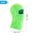 thumbnail image 2 of Uxcell Fuzzy Distressed Balaclava Ski Mask Camo Knitted Full Face Cover for Skiing Motorcycle Riding Green Yellow, 2 of 6