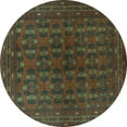 thumbnail image 1 of Ahgly Company Indoor Round Persian Turquoise Blue Traditional Area Rugs, 5' Round, 1 of 4
