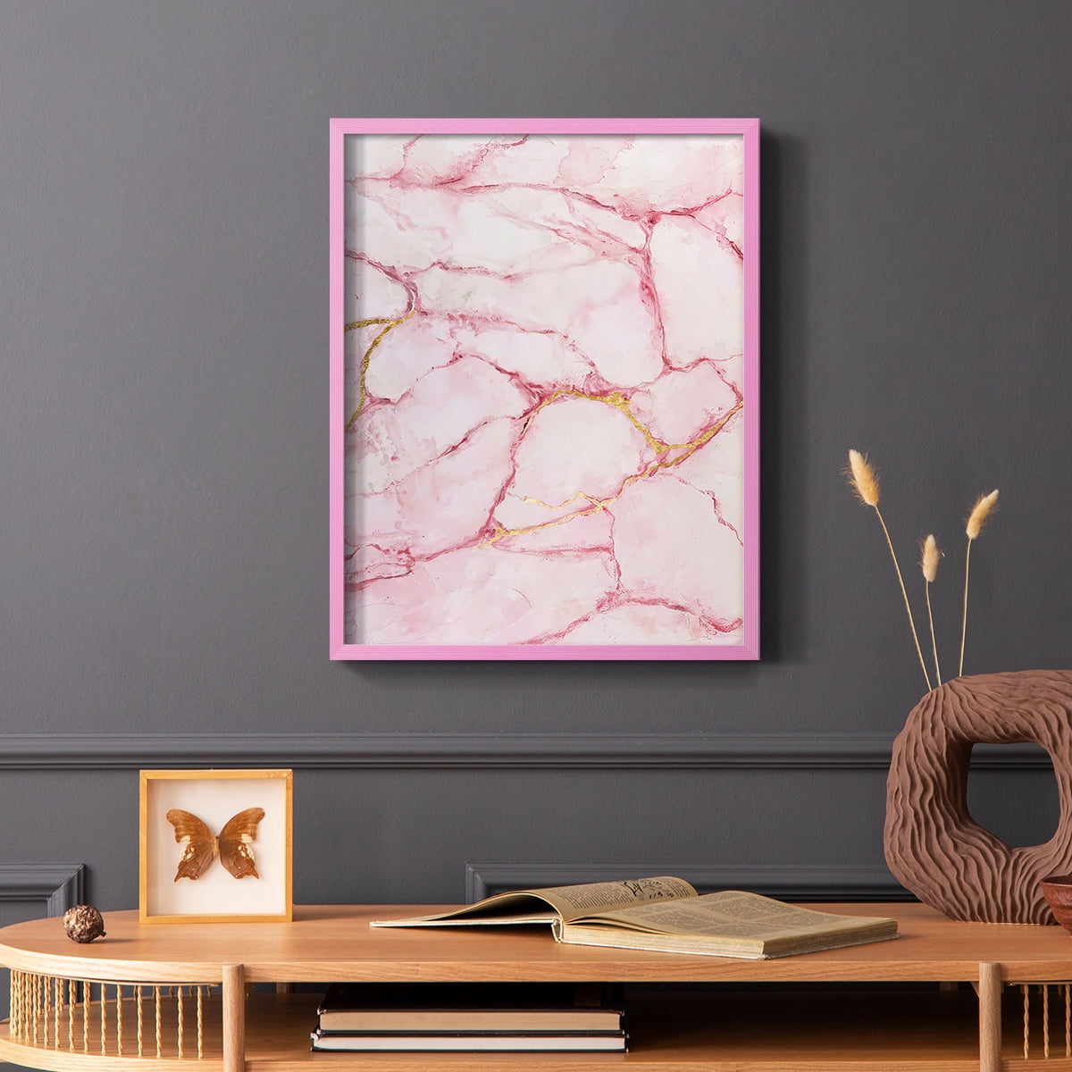 Rose Marble I in Pink Solid Wood 8 x 10 Framed Print