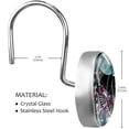thumbnail image 3 of Japanese Koi Fishes Shower Curtain Hooks（Set of 12）for Home Hotel Shower Rods Bathroom Crystal Glass Print Stainless Steel Round Curtain Hooks, 3 of 5