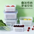 thumbnail image 3 of 3-Pack Fruit Storage Containers for Fridge with Removable Colanders, 4 in 1 Produce Storage Containers with Lids, Leakproof Fridge Organizer Bins for Salad Berry Lettuce Vegetables Meat Keeper Fresh, 3 of 6