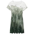 thumbnail image 3 of Aesthetic Foggy Mountain View Painting Trees Women's Dress Short Sleeve Summer Sundress Summer Women Clothes, 3 of 7