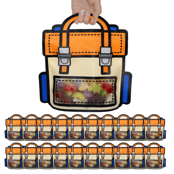 40PCS Plastic Gift Bags with Handles, Cartoon Backpack Bags for Party, Wedding, Birthday, Bulk Goodie Bags for Candy, Party Favors, Snacks