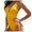 Yellow, variant on Lovskoo 2024 Women Swimsuit One Piece Bathing Suit Retro Bow Solid Color Swimwear Conservative Jumpsuit Bodysuit Swimsuit Blue