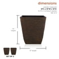 thumbnail image 4 of Alpine Corporation 13" x 14" Stone-Look Planters, Brown, Set of 2, 4 of 13