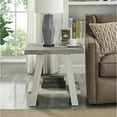 thumbnail image 4 of Roundhill Furniture Athens Wood Coffee Table Set in Weathered Gray/Beige, 4 of 6