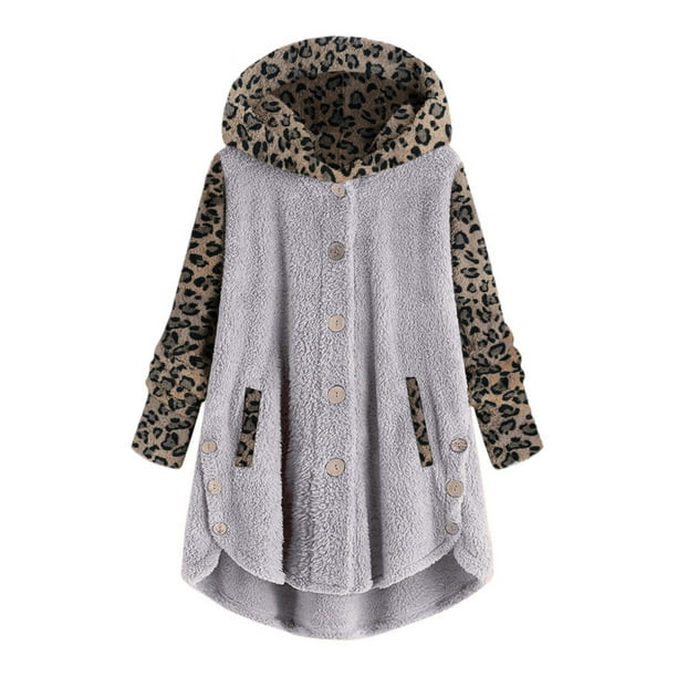 Veste Polaire pour Femmes Faux Manteaux Pull Capuche Sweat Shirt