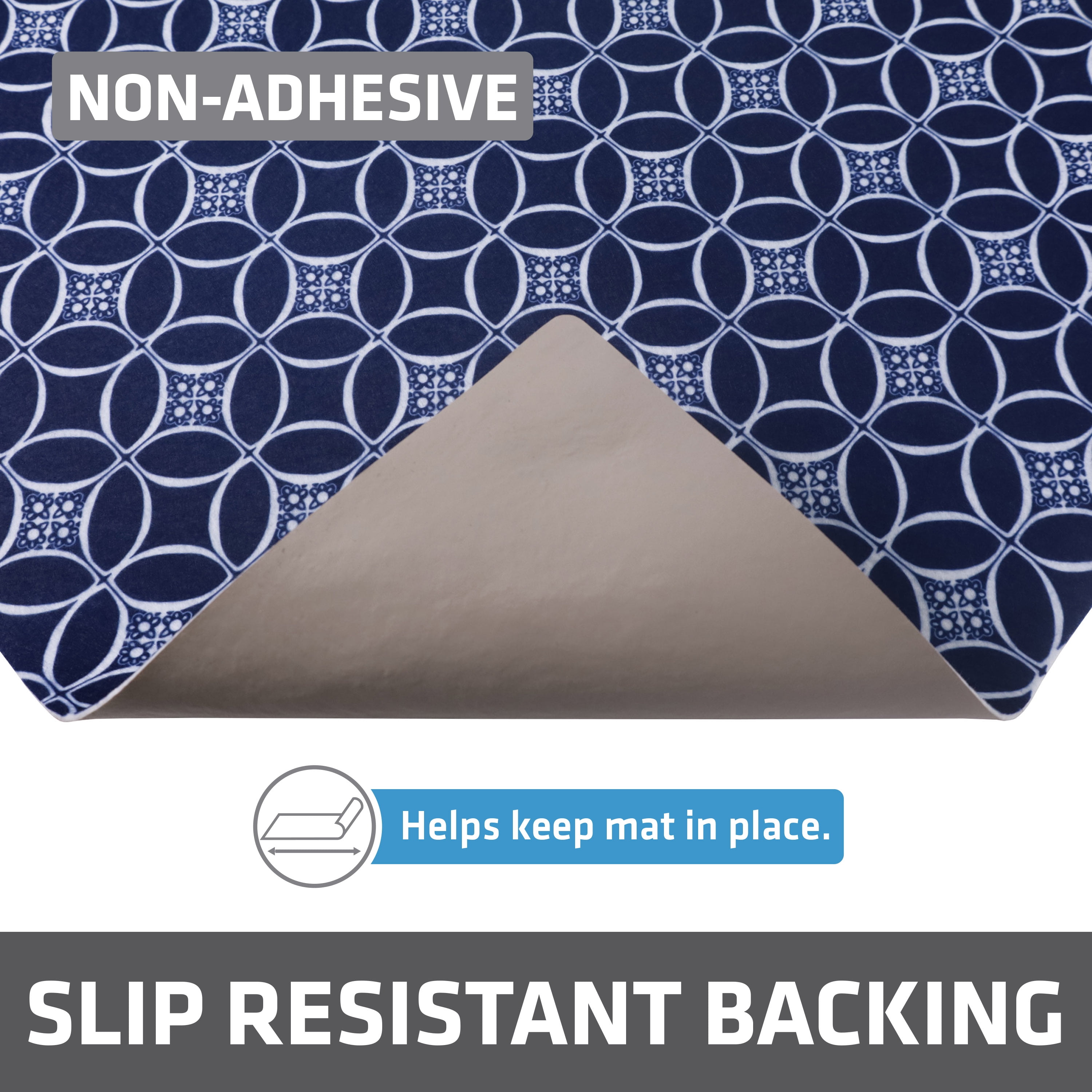 Drymate XL Under Sink Mat, Waterproof Cabinet Protection Mats for Kitchen & Bathroom, Absorbent Shelf Liners, Slip-Resistant, Non-Adhesive, Machine Washable, Durable (USA Made)(24”x59”)(Indigo)
