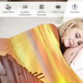 Creowell Sunset Water Rocks Flannel Throw Blanket for Bed Couch Sofa