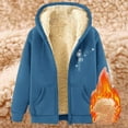 thumbnail image 4 of Bibifish Womens Fleece-Lined Full Zip Hoodies With Butterfly Print Hoodies With Side Pockets Relaxed Fit Casual Spring Daily Warm Wear Pullover Tops, 4 of 5