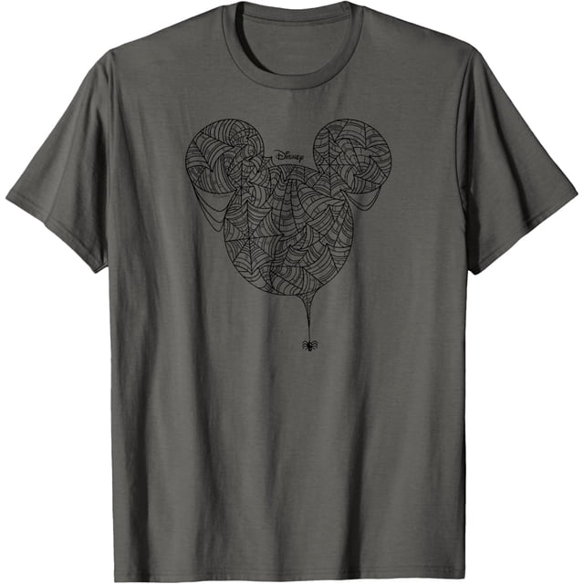 T-Shirt Graphique d'Halloween avec Oreilles en Toile d'Araignée Mickey Mouse, Toutes Tailles p-5TG