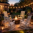thumbnail image 6 of SERWALL Oversized Outdoor Rocking Chairs Set of 2 for Adults, HDPE All Weather Patio Rockers for Porch Garden Lawn, White, 6 of 10
