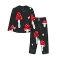thumbnail image 2 of Uemuo Amanita Mushroom Pattern Womens Pajama Sets,PJ Set for Women,Pajamas for Women Logo,Long Sleeve Pajama Set for Women,Soft Long Sleeve Top With Pants-X-Large, 2 of 9