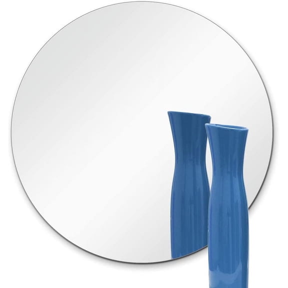 Dulles Glass 10" Round Wall Mirror, Frameless, 1/4" Glass, Flat Polish, No Hooks, Bathroom