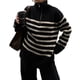 thumbnail image 1 of Suéteres de Mujer de Larga con Cremallera de 1/4, Cuello en V, Estilo Casual Elegante Negro M, 1 of 10