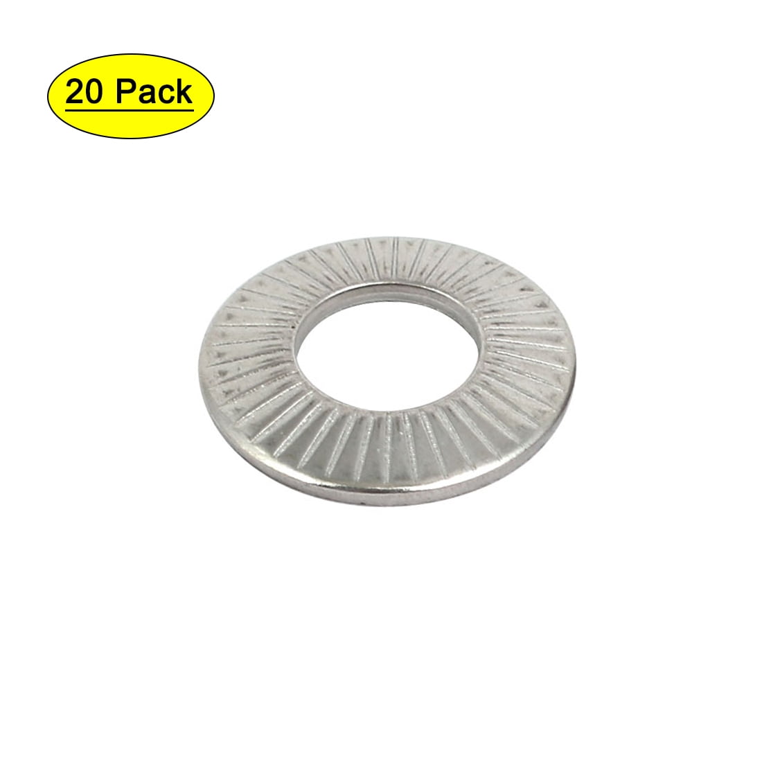 uxcell M8 304 Stainless Steel Locking Washer Silver Tone 20pcs 