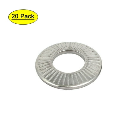 

M8 304 Stainless Steel Wedge Locking Washer Silver Tone 20pcs