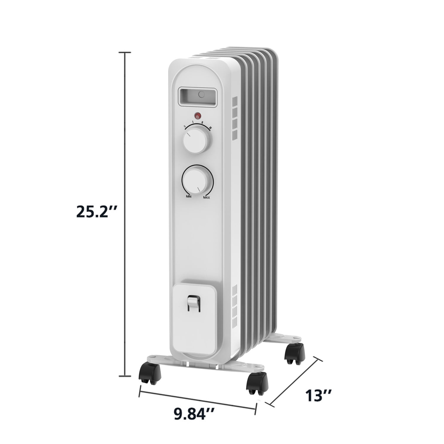 Mainstays White 1500W 3 Heat Settings Oil Filled Heater