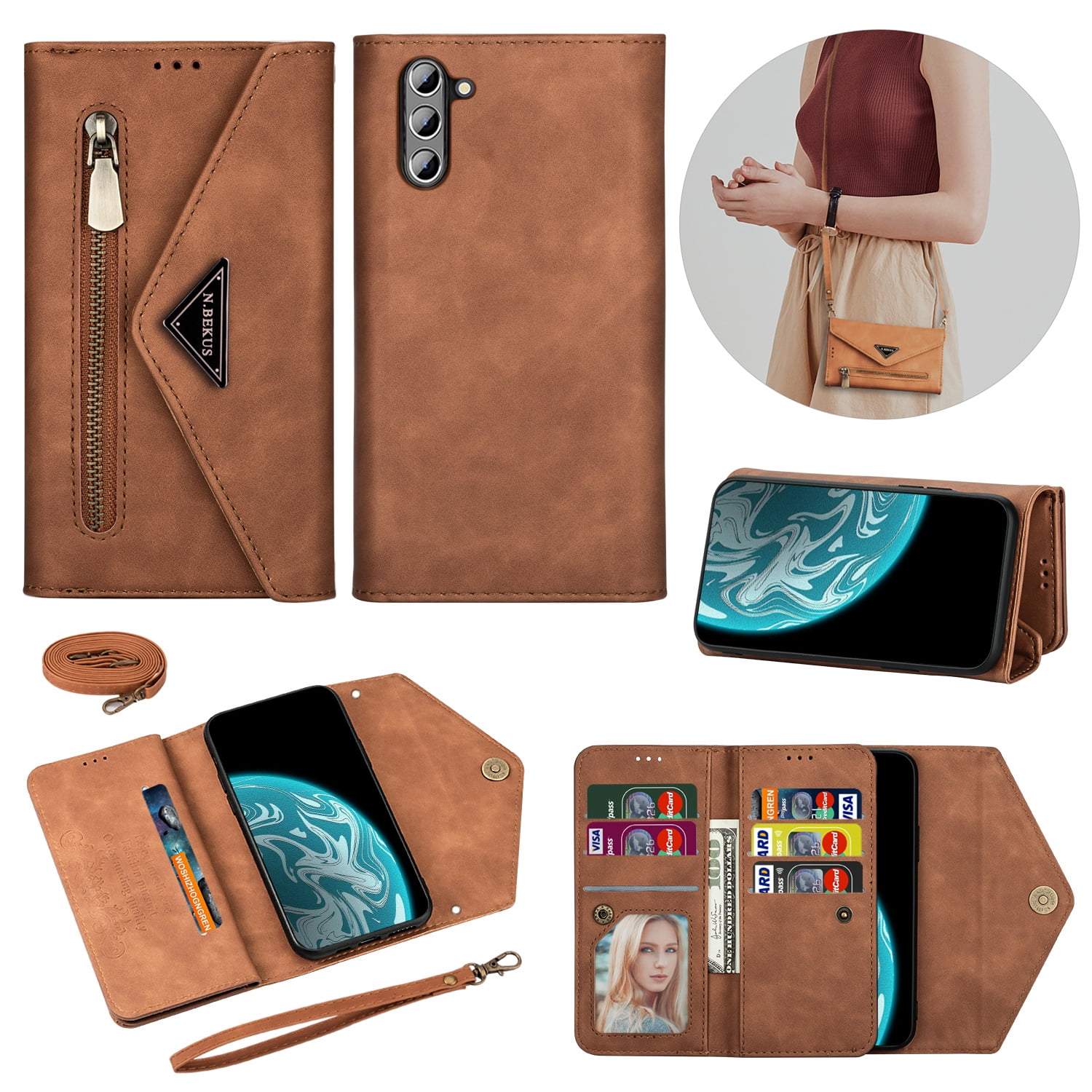 Feishell Crossbody Bag Wallet Case for Samsung Galaxy A13 5G,for Women