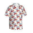 thumbnail image 2 of Daiia Cartoon Helicopter Hawaiian Shirt for Men Gentle Cotton Regular Short Sleeve Casual-Medium, 2 of 9