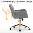 thumbnail image 6 of PORKISS Vanity Chair with Back, Home Office Chair, Ergonomic Home Desk Chair with Artificial Rabbit Hair, Adjustable Swivel Task Computer Chair with Arm, Wheels, Gray, 6 of 9