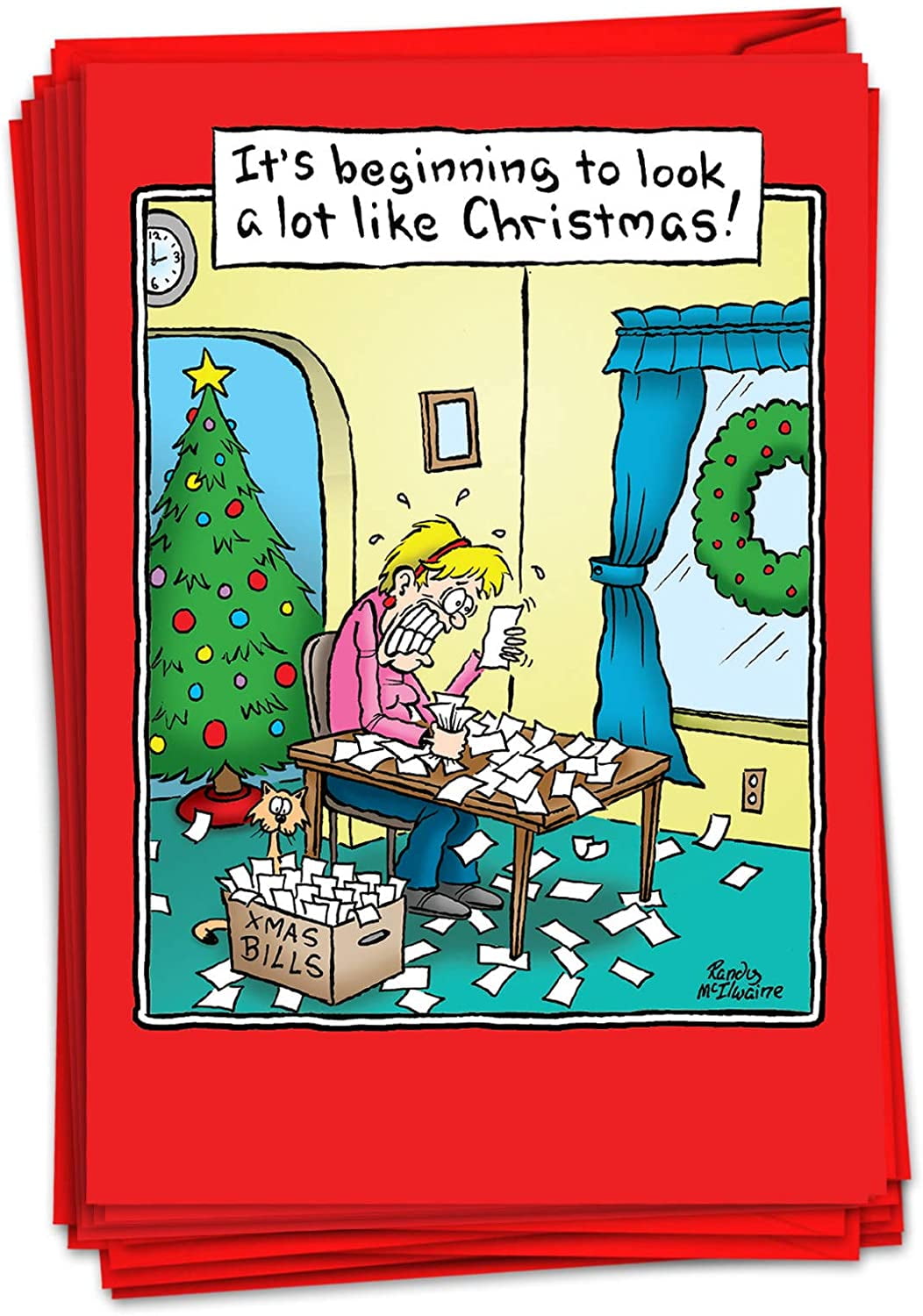 Lot De 12 Cartes De Voeux Humoristiques De Noël Avec Enveloppes