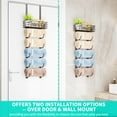 thumbnail image 2 of Bathroom Towel Rack Holder - 6-Tier Over The Door & Wall Mount Rolled Towel Storage Organizer with Metal Shelf Basket for Small Bathroom, Camper, Rv - Silver, Patented, 2 of 17