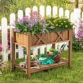 thumbnail image 2 of Gymax Lit de Jardin Surélevé 34 x 18 x 29 Po avec Étagère de Rangement, 2 of 10