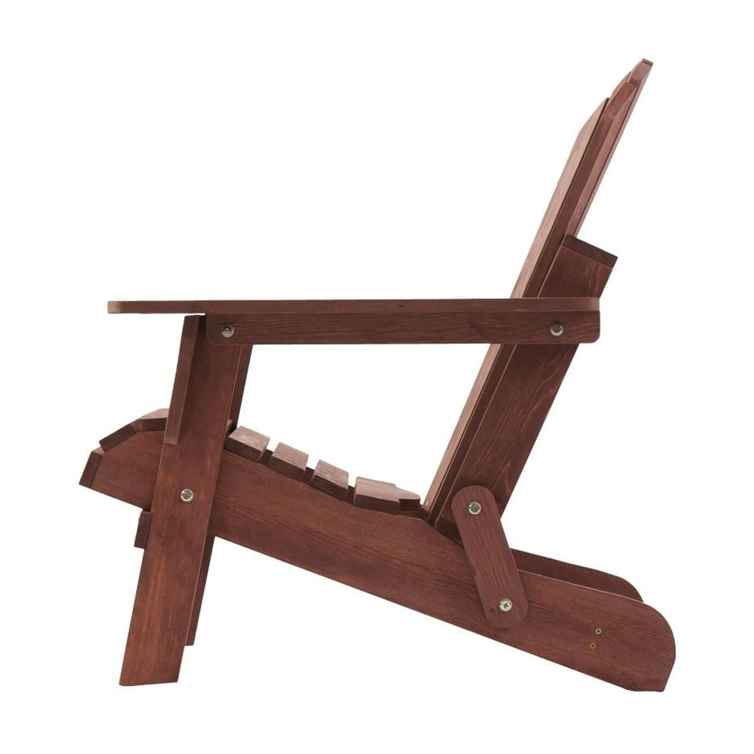 Oversize Wooden Outdoor Folding Adirondack Chair: Pre-Assembled Backrest & Seatboard, Space-Saving for Garden, Patio, Porch & More