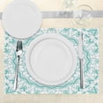 thumbnail image 3 of Ambesonne Aqua Place Mats Set of 4, Mandala Tie Dye Effect, Standard Size, Sea Green White, 3 of 6