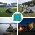thumbnail image 6 of Fish Scales Blue Geometric Foldable Seat Cushion for Bleachers, Stadium Seats, Camping & Outdoor Events, Portable Lightweight Pad with Carabiner, 6 of 6