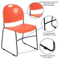 thumbnail image 5 of BizChair HERCULES Series 880 lb. Capacity Orange Ultra-Compact Stack Chair with Black Powder Coated Frame, 5 of 14