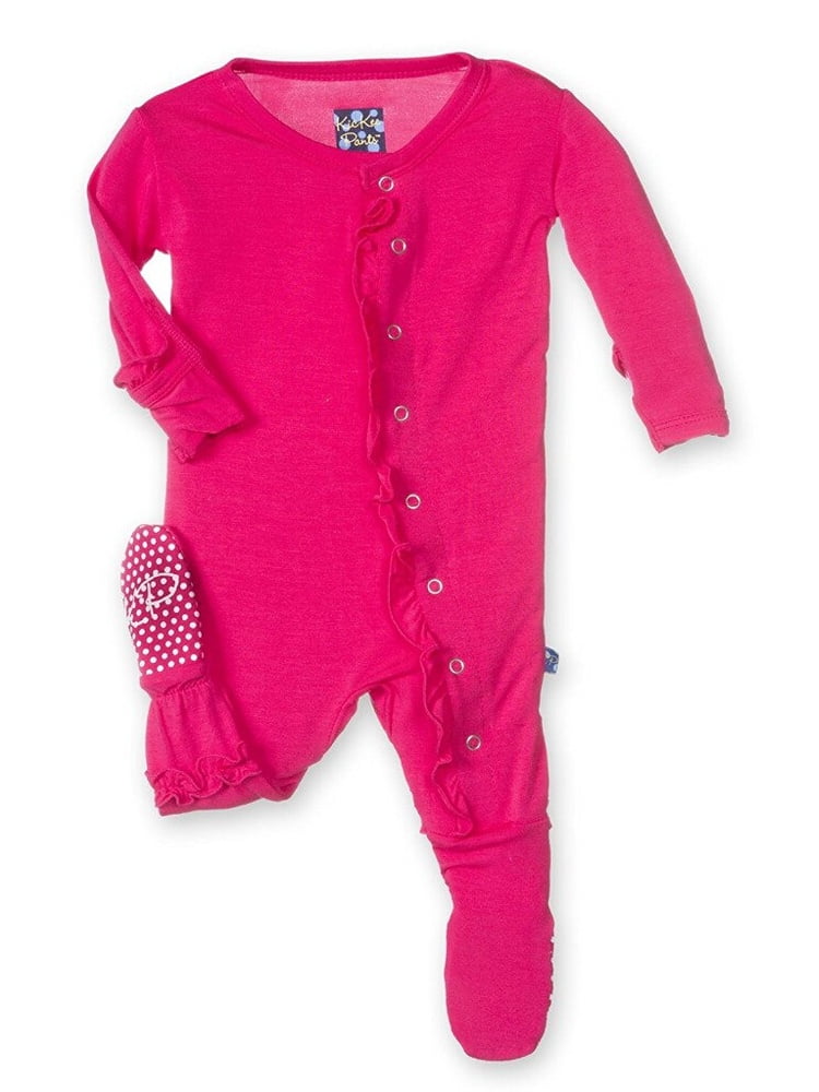 KicKee Pants KicKee Pants Little Girls Ruffle Footie Prickly Pear