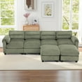 thumbnail image 4 of Bonzy Home Canapé Sectionnel Modulaire pour Salon Canapé en Forme de U Vert, 4 of 8