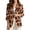 Classic Giraffe Spots Animal, variant on Womens One Button Blazer Lapel Collar Open Front Jacket,Large Watercolor Misty Pine Forest Birds Print Linen Like 3/4 Cuffed Sleeve Breathable Jacket with Welt Pockets Daily Business Wear