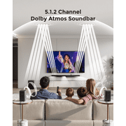ULTIMEA 5.1.2ch Sound Bar with Dolby Atmos, Surround Sound System for TV with 2 Surround Speakers, Sound Bar for Smart TV, Soundbar with Subwoofer for Home Theater, HDMI eARC, Skywave F40 Boom SE