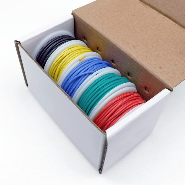 2024 18 Awg Stranded 18 Gauge Tinned Copper Wire Flexible Silicone  Electrical Connector Kit Outer Diameter: 2.3mm 5 Colors