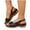 Black, variant on Tbopshirt Wedge Sandals for Women Open Toe with Arch Support Plus Size Solid Color Comfortable Dressy Summer Beach Vacation