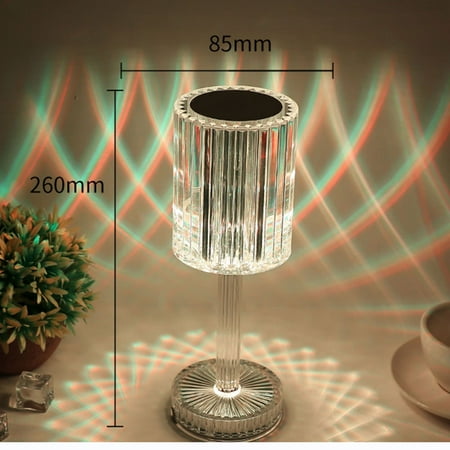 

Oplaadbare Diamond Crystal Tafellamp Acryl Bureau Decor Sfeer Lamp Led Bedside Night Light Voor Slaapkamer/Woonkamer
