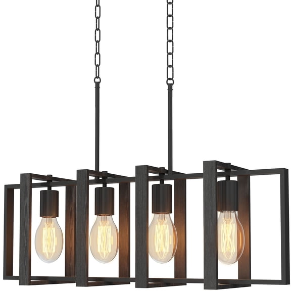 HOMCOM Kitchen Island Lighting with 4 Rotatable Frames Linear Pendant Light