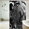 thumbnail image 2 of Marble Abstract Black Decorative Shower Curtain Natural Black Marbling Artwork Long Wide Rust Proof for Bathroom Bathtub Waterproof Washable Elevate Your Space with Modern Luxury (72"x72), 2 of 5