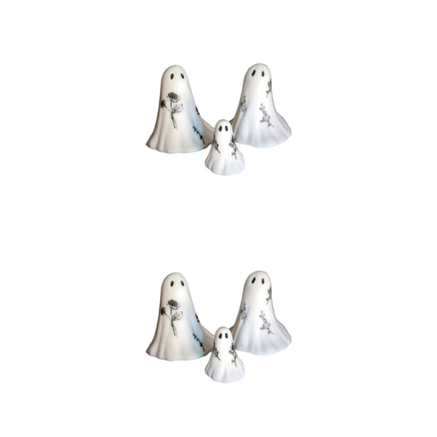 Wosthever Conjunto de decoración de Halloween de miedo blanco - Conjunto de esculturas de miedo hipoalergénicas y de línea Spooky 3 piezas 2piezas