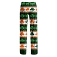 thumbnail image 5 of Domuza Mens St Patricks Day Pajamas Pants Shamrock Printed Stretch Waist Drawstring Home Trousers Soft Loose Fit Lounge Sleep Pants with Pockets Dark Green L, 5 of 5